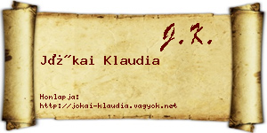 Jókai Klaudia névjegykártya