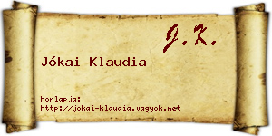 Jókai Klaudia névjegykártya
